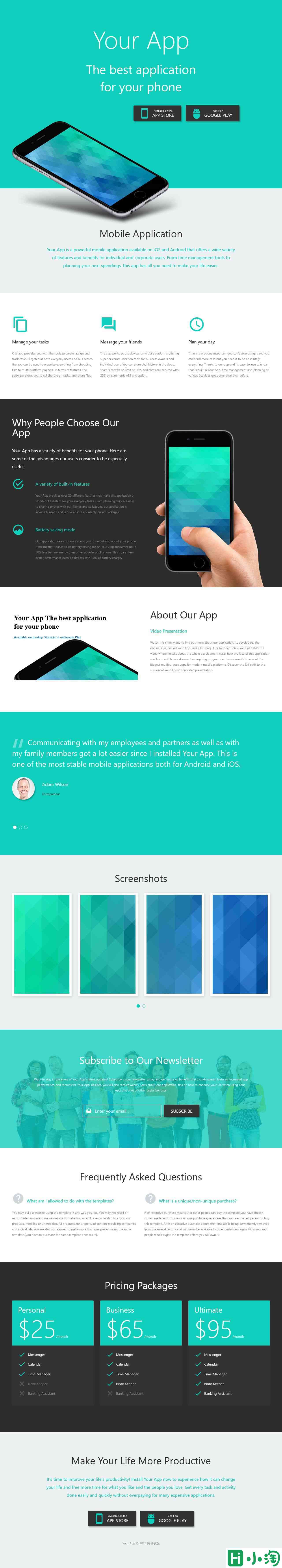 绿色主题APP着陆页模板-PC预览